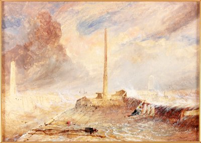 Sunderland Piers in a Storm by Thomas Miles Richardson
